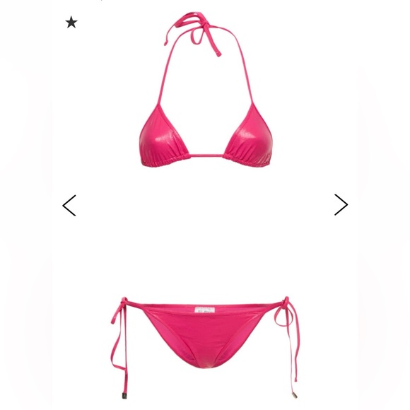 The ATTICO Fuchia Sheen Side Tie Bikini Set - Picture 5 of 11